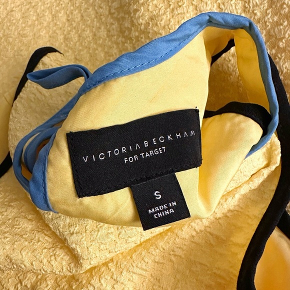 Victoria Beckham x Target | Yellow Cloque Ruffle Dress (S) - Picture 7 of 8